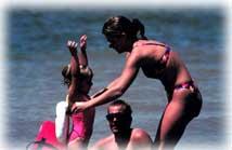 A family on the beach