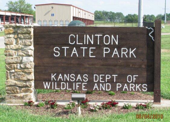 State Park sign located at the corner of E900 Rd & 1415 Road.  Take a LEFT here!