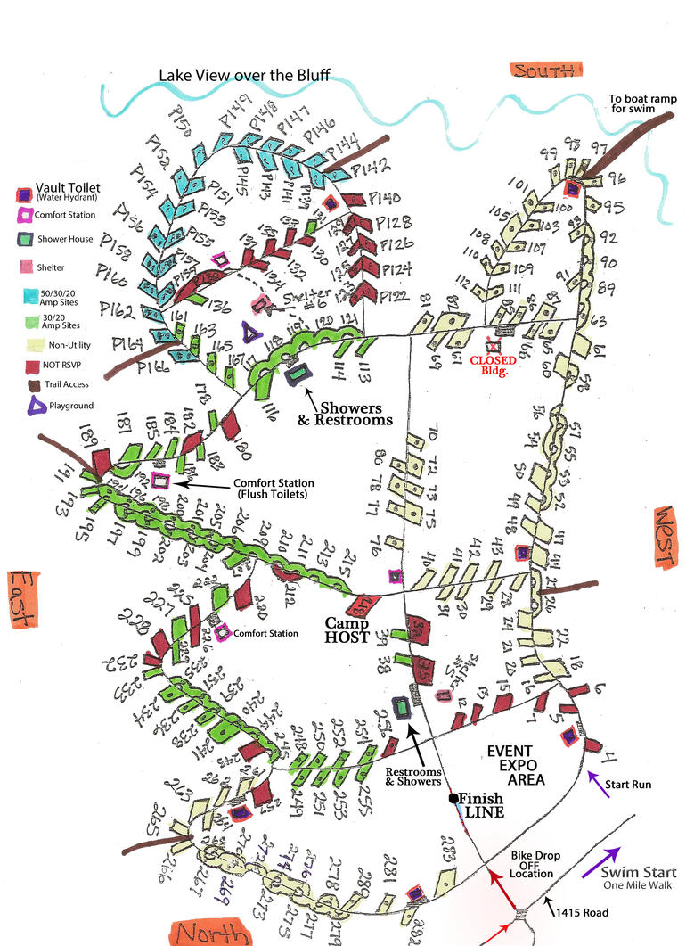 Legends Triathlon Campground Reservation Map