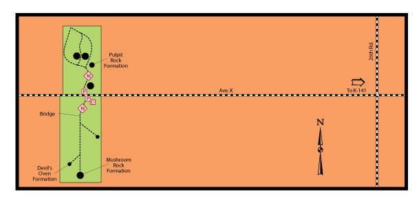 Mushroom Rock Specific Location Map