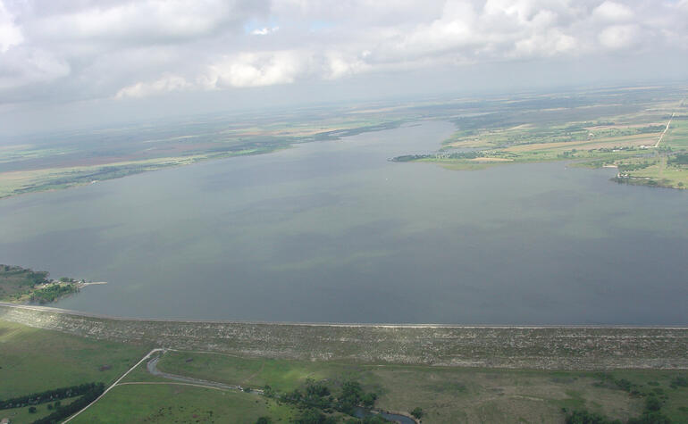 Aerial view of Webster dam