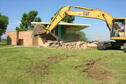 Old beach shower house during demolition